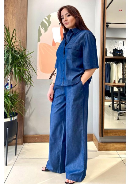 Pamuklu Ince Kot Yazlık Takım Kısa Kol Gömlek & Beli Lastikli Pantolon. modelleri