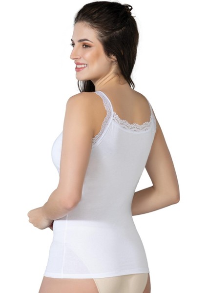 Miraxx Beyaz Mı Emay 1411 Modal Cotton Dantelli Atlet