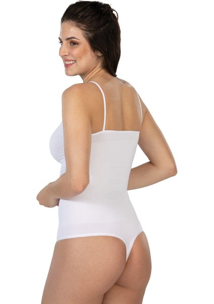 Miraxx Beyaz Mı Emay 1927 Ip Askıllı Ripli String Body