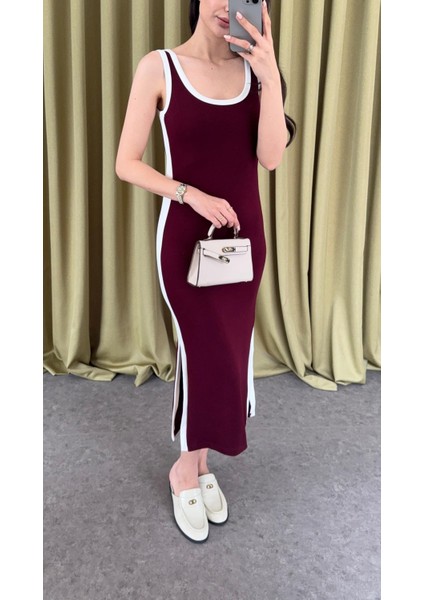 Bordo Modal Elbise modelleri