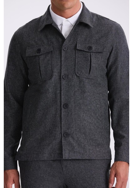 Siyah Slim Fit Sivri Yaka Spor Erkek Takım Elbise