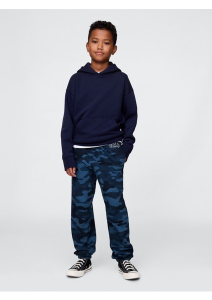 Erkek Çocuk Mavi Relaxed Gap Logo Eşofman Altı