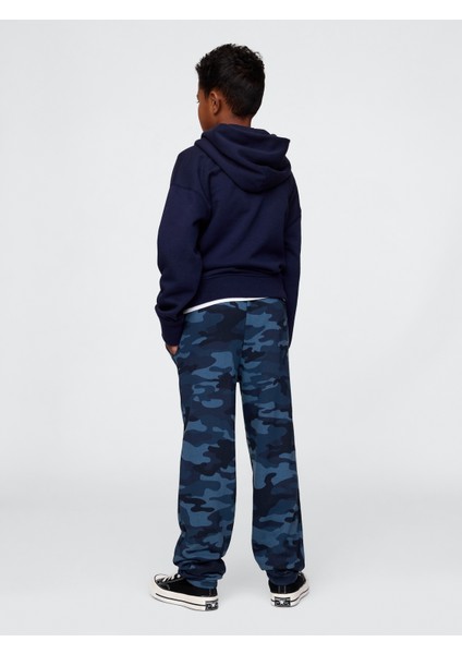 Erkek Çocuk Mavi Relaxed Gap Logo Eşofman Altı