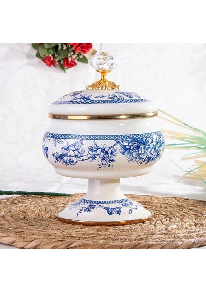 Emaye Ayaklı Şekerlik 18 cm Blue Life fiyatları