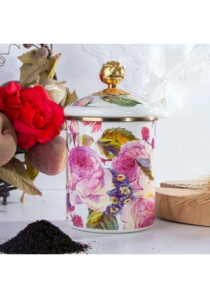 Emaye Kavanoz 2'li Set Rose Deluxe