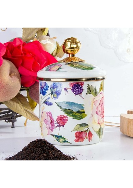 Emaye Kavanoz 2'li Set Rose Deluxe