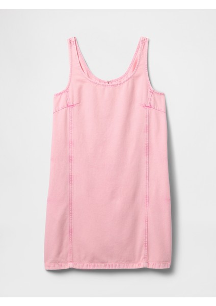 Kadın Pembe Ultrasoft Mini Denim Shift Elbise fiyatları