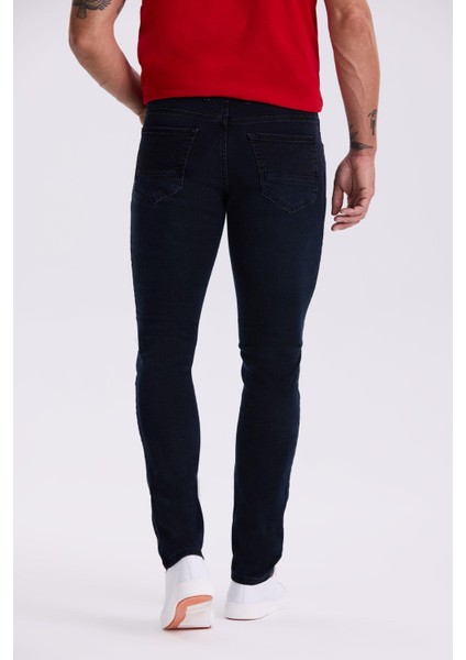 Lacivert Slim Fit Yıkamalı Pamuklu Dar Kalıp Jean Kot Pantolon fırsatları