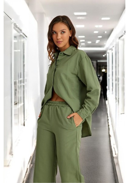 Gömlek Pantolon Rahat Ikili Keten Takım indirimleri