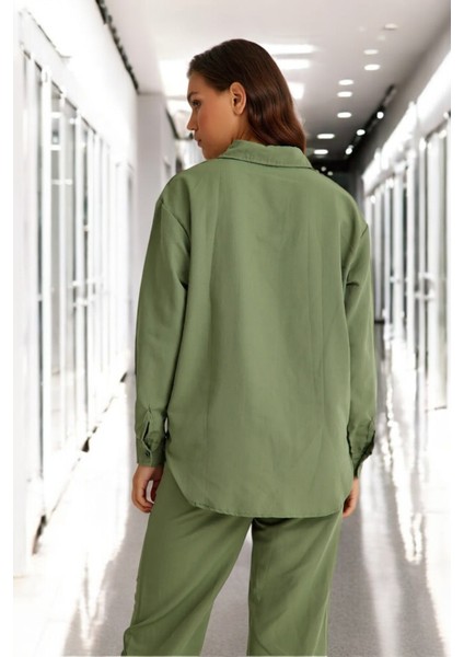 Gömlek Pantolon Rahat Ikili Keten Takım