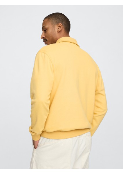 Erkek Sarı Vintagesoft Gap Logo Polo Yaka Sweatshirt