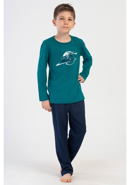 Pamuklu Erkek Çocuk Uzun Kol Pijama Takım(9/10-15/16) , 405128