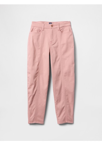 Kız Çocuk Pembe Barrel Jean Pantolon