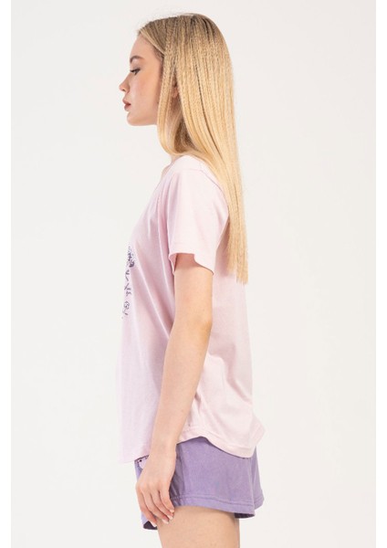 Pamuklu Kadın Kısa Kol Şortlu Pijama Takım , 401097