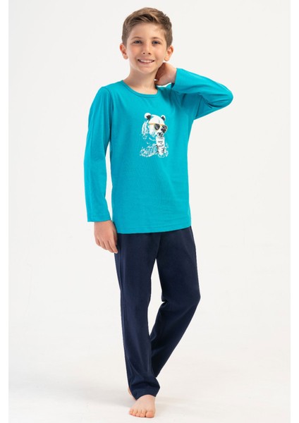 Pamuklu Erkek Çocuk Uzun Kol Pijama Takım(9/10-15/16) , 405136