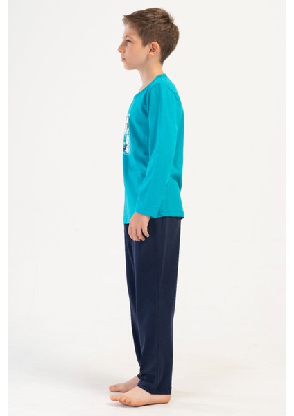 Pamuklu Erkek Çocuk Uzun Kol Pijama Takım(9/10-15/16) , 405136