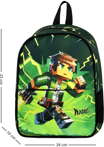 Royalglow Yeni Sezon Mycraft Desenli Anaokul Çantası Lisanslı Erkek Kreş Çantası