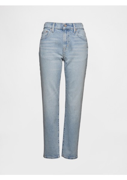 Kadın Açık Mavi Mid Rise Girlfriend Jean Pantolon