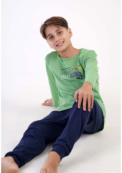 Pamuklu Erkek Çocuk Uzun Kol Pijama Takım(3-4/7-8) , 305082
