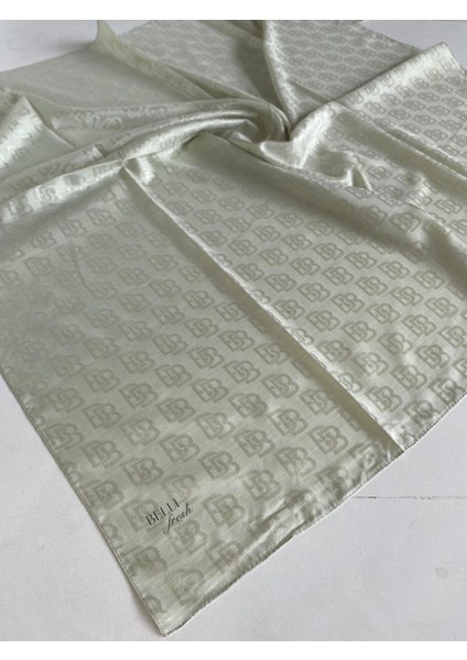 Fresh Monogram Jakarlı Eşarp 1-16 Açık Yeşil Desenli