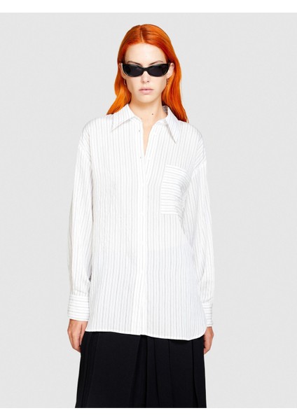 Sisley Viskoz Comfort Fit Cepli Gömlek Kadın Mavi Gömlek - 323A5GLQ05K modelleri