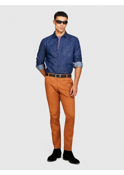 %100 Koton Denim Gömlek Erkek Haki Mix Gömlek - 323A5FV6SQ017