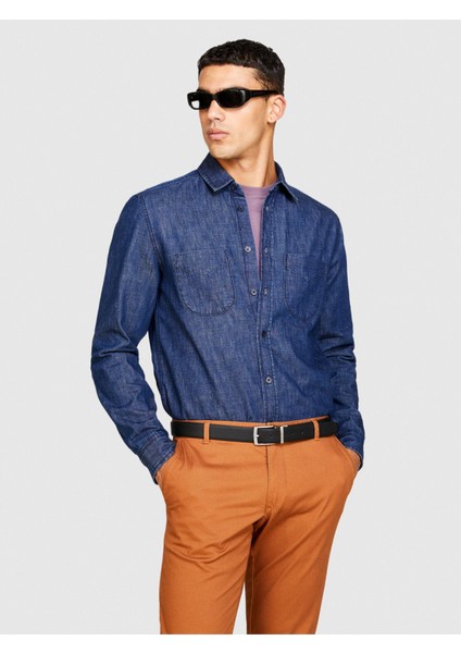 %100 Koton Denim Gömlek Erkek Haki Mix Gömlek - 323A5FV6SQ017 fiyatları