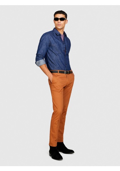%100 Koton Denim Gömlek Erkek Haki Mix Gömlek - 323A5FV6SQ017 modelleri