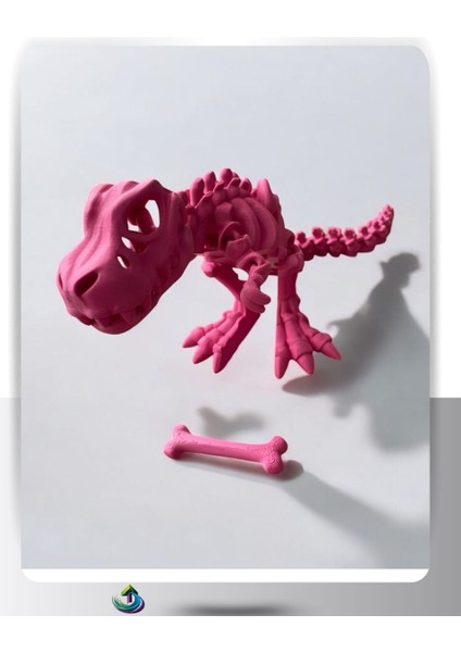 Sevimli Iskelet Trex - Hareketli Organik Oyuncak - 3D Baskı - Dinazor Çok Renkli 30CM Boyunda