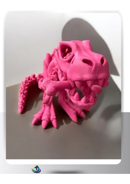 Sevimli Iskelet Trex - Hareketli Organik Oyuncak - 3D Baskı - Dinazor Çok Renkli 30CM Boyunda