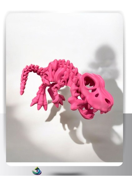 Sevimli Iskelet Trex - Hareketli Organik Oyuncak - 3D Baskı - Dinazor Çok Renkli 30CM Boyunda