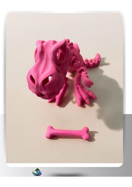 Sevimli Iskelet Trex - Hareketli Organik Oyuncak - 3D Baskı - Dinazor Çok Renkli 30CM Boyunda