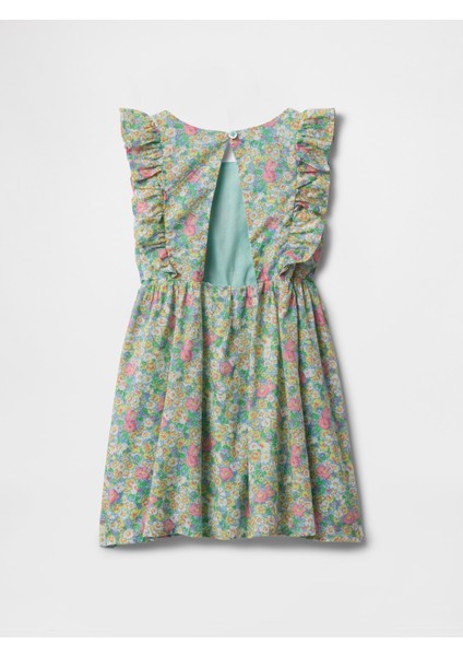 Kız Bebek Çok Renkli Fırfırlı Çiçek Desenli Elbise modelleri