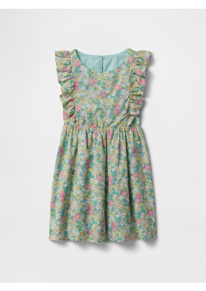 Kız Bebek Çok Renkli Fırfırlı Çiçek Desenli Elbise fırsatları