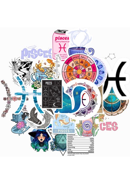Balık Burcu Sticker Paketi -Bullet Journal - Ajanda - Planner - Defter - Laptop Etiket Çıkartma Çok Renkli 10 x 15 Paket Boyutu 3 x 5 cm Stickerlar Paket Içeriği 25 Adet Dadi Ramba Sticker