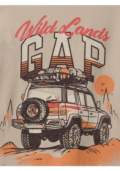 Erkek Çocuk Kahverengi Grafik T-Shirt
