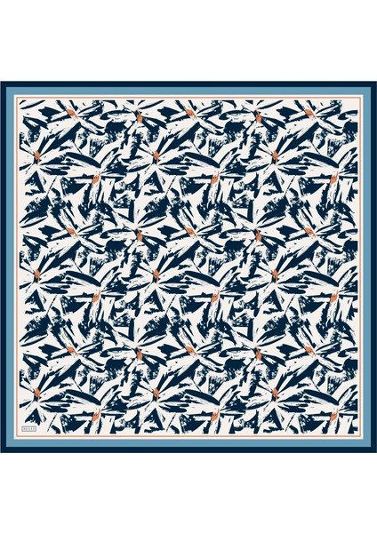 Tivil İpek Eşarp 4014 - 80 Beyaz Karışık Desen