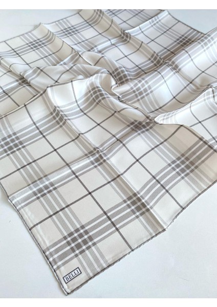 Tivil İpek Eşarp 4122 - 82 Beyaz Karışık Desen