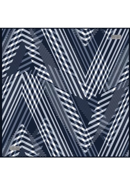 Tivil İpek Eşarp 2109 - 05 Lacivert Karışık Desen