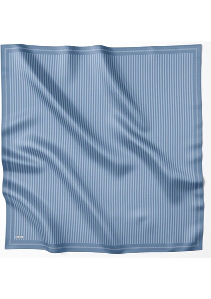 Tivil İpek Eşarp 4115 - 91 Mavi Karışık Desen