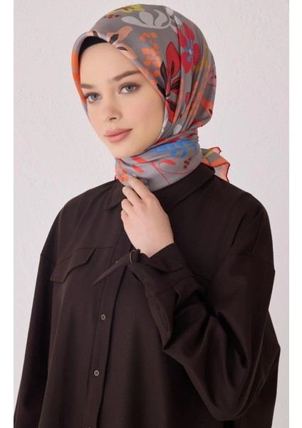 Tivil Ipek Eşarp 4043-82 Gri Karışık Desen