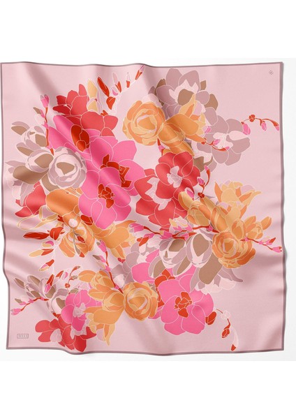 Tivil İpek Eşarp 4127 - 35 Pudra Karışık Desen