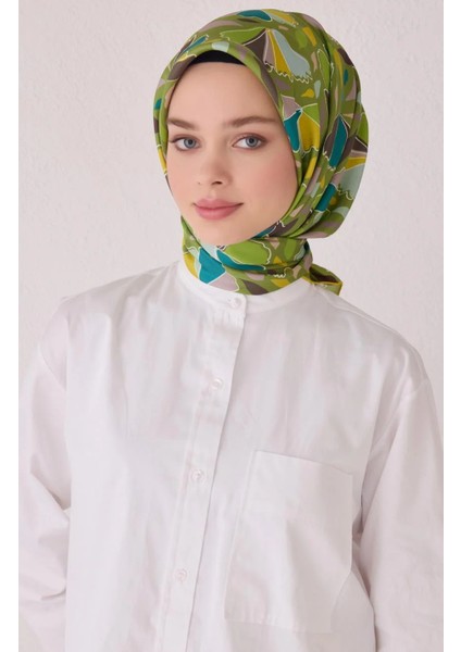 Tivil Ipek Eşarp 4049-51 Yeşil Karışık Desen