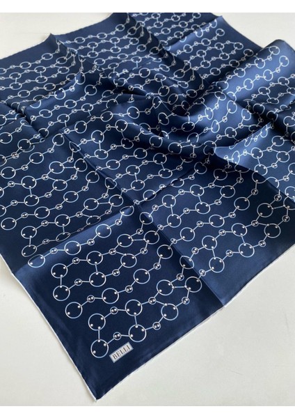 Tivil İpek Eşarp 4109 - 82 Lacivert Karışık Desen