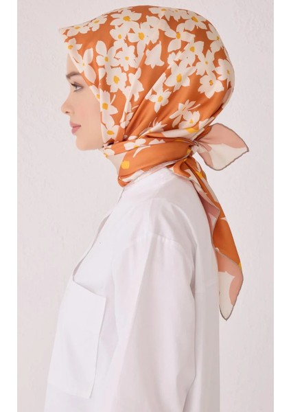 Tivil İpek Eşarp 4044 - 11 Turuncu Karışık Desen fiyatları