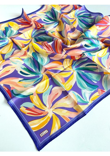 Tivil İpek Eşarp 4107 - 36 Mor Karışık Desen