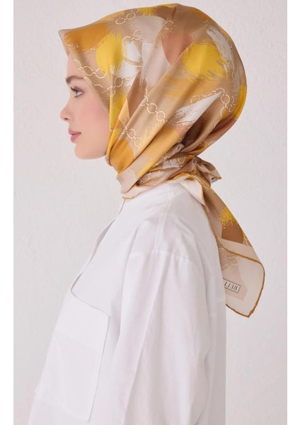 Tivil İpek Eşarp 4038 - 01 Kahverengi Karışık Desen fiyatları