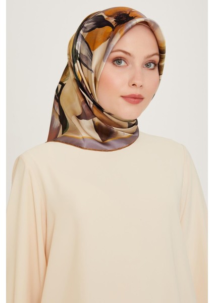 Tivil İpek Eşarp 9205 - 04 Krem Karışık Desen