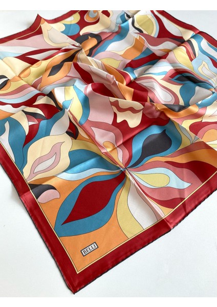 Tivil İpek Eşarp 4108 - 82 Kırmızı Karışık Desen