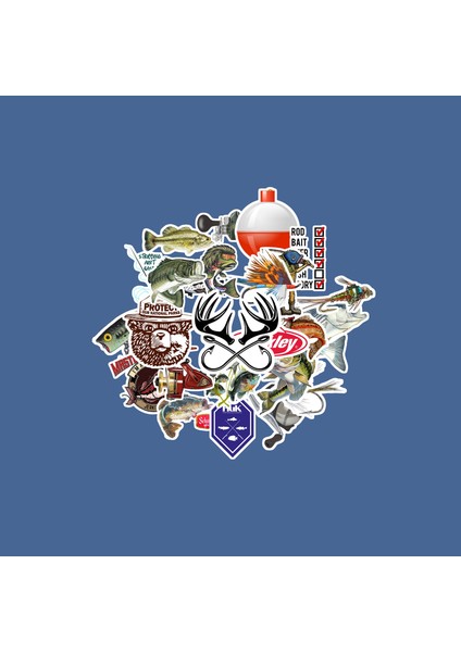 Balıkçılık Sticker Paketi -Bullet Journal - Ajanda - Planner - Defter - Laptop Etiket Çıkartma Çok Renkli 10 x 15 Paket Boyutu 3 x 5 cm Stickerlar Paket Içeriği 25 Adet Dadi Ramba Sticker